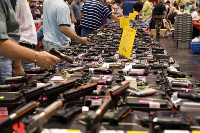 Citizens at a local gun show in Texas.