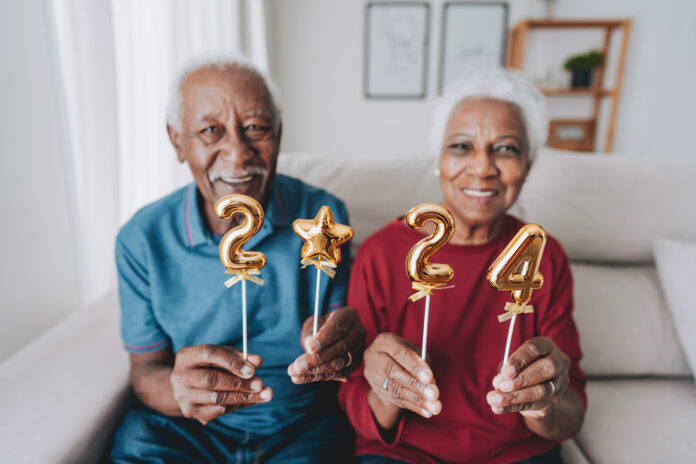 Senior couple 2024 new year