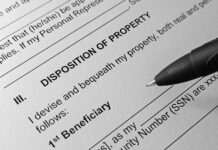 Disposition of property - This is an image of form with pen.